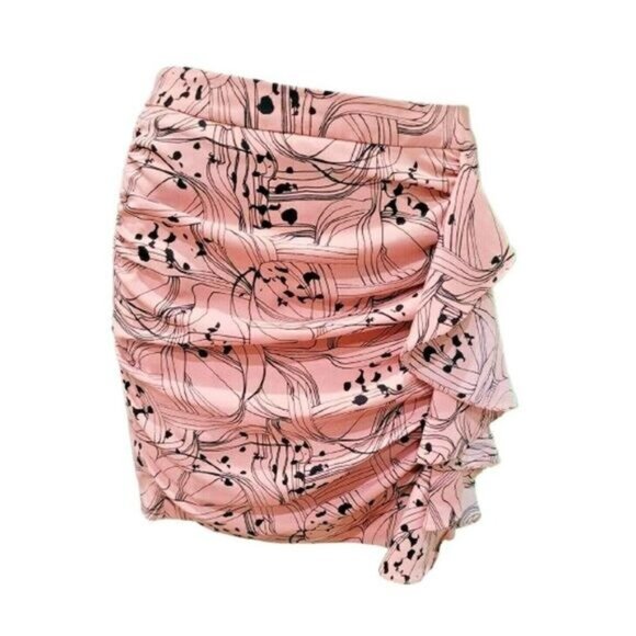 Womens Draped Flounce-detail‎ Ruffle Mini Skirt - Picture 1 of 9